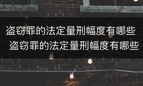 盗窃罪的法定量刑幅度有哪些 盗窃罪的法定量刑幅度有哪些限制
