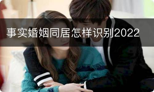 事实婚姻同居怎样识别2022