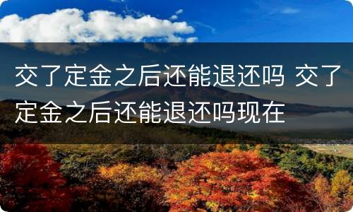 交了定金之后还能退还吗 交了定金之后还能退还吗现在