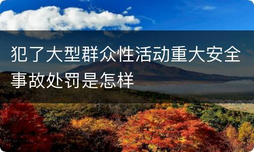 犯了大型群众性活动重大安全事故处罚是怎样