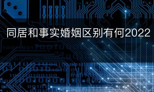同居和事实婚姻区别有何2022