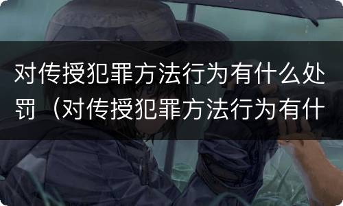 对传授犯罪方法行为有什么处罚（对传授犯罪方法行为有什么处罚规定）