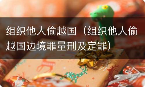 组织他人偷越国（组织他人偷越国边境罪量刑及定罪）