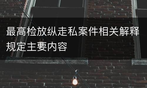 最高检放纵走私案件相关解释规定主要内容