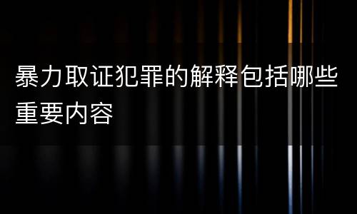 暴力取证犯罪的解释包括哪些重要内容