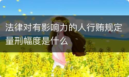 法律对有影响力的人行贿规定量刑幅度是什么