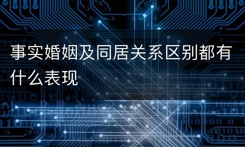 事实婚姻及同居关系区别都有什么表现