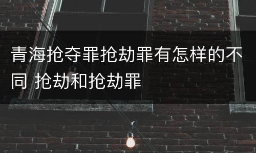 青海抢夺罪抢劫罪有怎样的不同 抢劫和抢劫罪