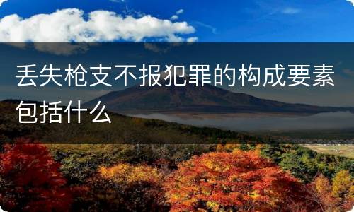 丢失枪支不报犯罪的构成要素包括什么