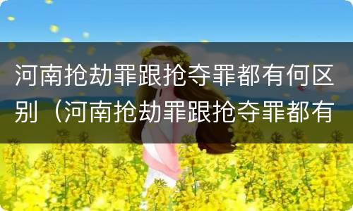 河南抢劫罪跟抢夺罪都有何区别（河南抢劫罪跟抢夺罪都有何区别和联系）