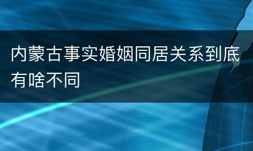 内蒙古事实婚姻同居关系到底有啥不同