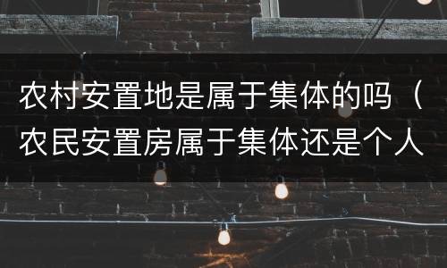 农村安置地是属于集体的吗（农民安置房属于集体还是个人）