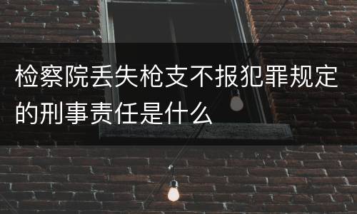 检察院丢失枪支不报犯罪规定的刑事责任是什么