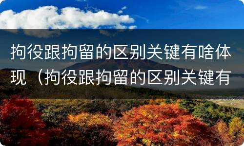拘役跟拘留的区别关键有啥体现（拘役跟拘留的区别关键有啥体现呢）