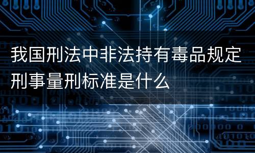 我国刑法中非法持有毒品规定刑事量刑标准是什么