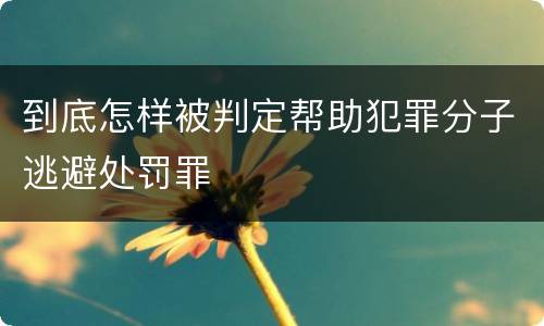 到底怎样被判定帮助犯罪分子逃避处罚罪