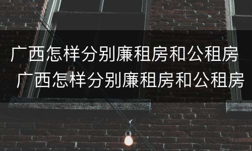 广西怎样分别廉租房和公租房 广西怎样分别廉租房和公租房的区别