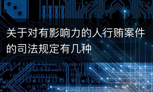 关于对有影响力的人行贿案件的司法规定有几种