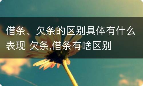 借条、欠条的区别具体有什么表现 欠条,借条有啥区别