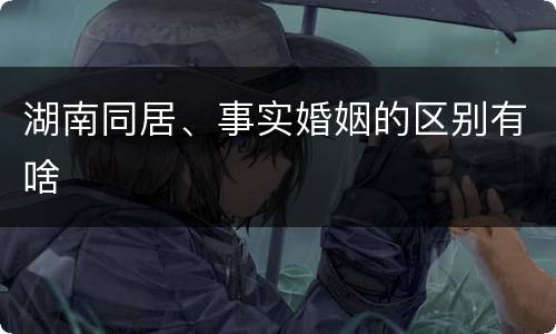 湖南同居、事实婚姻的区别有啥