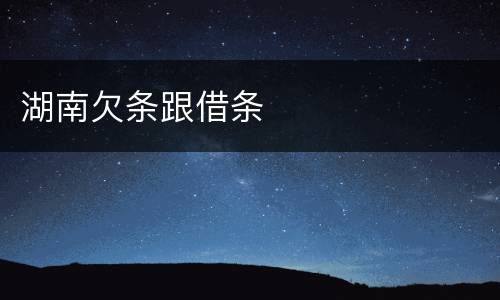 湖南欠条跟借条