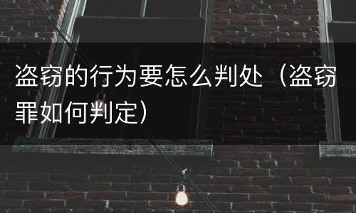 盗窃的行为要怎么判处（盗窃罪如何判定）