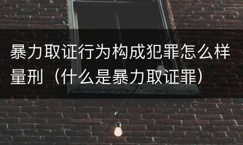 暴力取证行为构成犯罪怎么样量刑（什么是暴力取证罪）