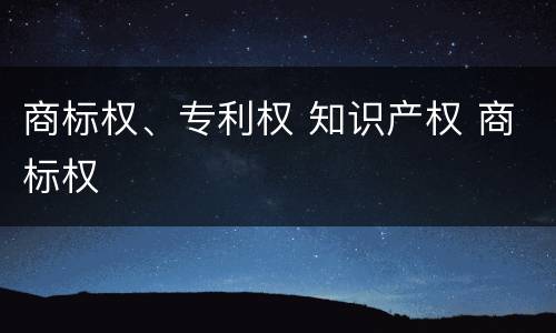 商标权、专利权 知识产权 商标权