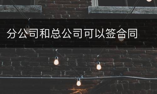 分公司和总公司可以签合同
