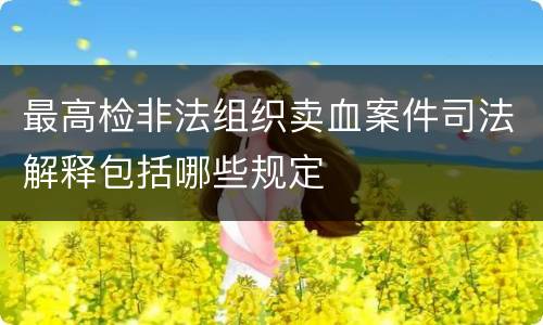 最高检非法组织卖血案件司法解释包括哪些规定