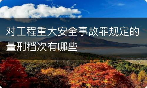 对工程重大安全事故罪规定的量刑档次有哪些