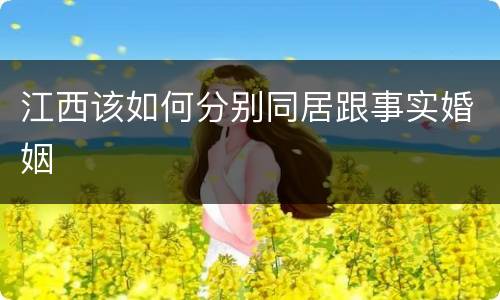 江西该如何分别同居跟事实婚姻