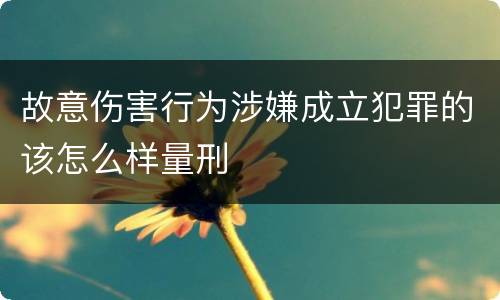 故意伤害行为涉嫌成立犯罪的该怎么样量刑