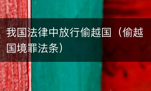 我国法律中放行偷越国（偷越国境罪法条）