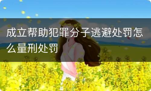 成立帮助犯罪分子逃避处罚怎么量刑处罚