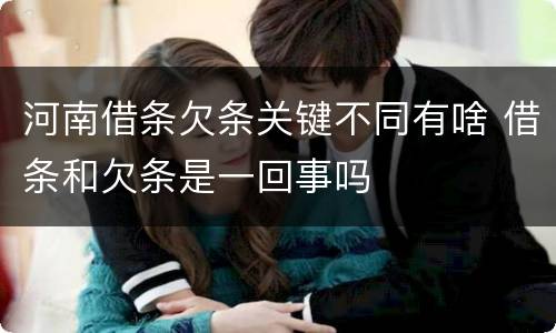 河南借条欠条关键不同有啥 借条和欠条是一回事吗