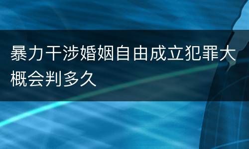 暴力干涉婚姻自由成立犯罪大概会判多久