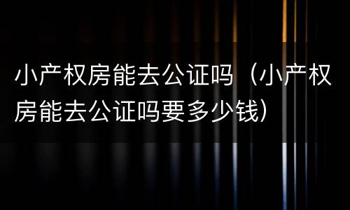 小产权房能去公证吗（小产权房能去公证吗要多少钱）