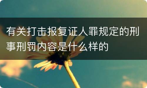有关打击报复证人罪规定的刑事刑罚内容是什么样的