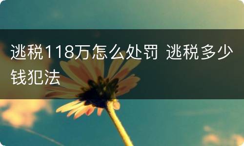 逃税118万怎么处罚 逃税多少钱犯法