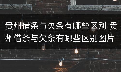 贵州借条与欠条有哪些区别 贵州借条与欠条有哪些区别图片