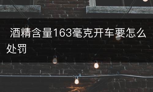  酒精含量163毫克开车要怎么处罚