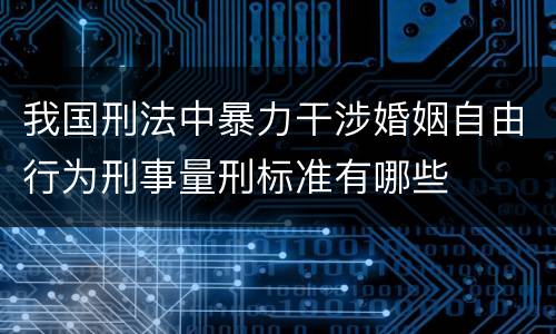 我国刑法中暴力干涉婚姻自由行为刑事量刑标准有哪些