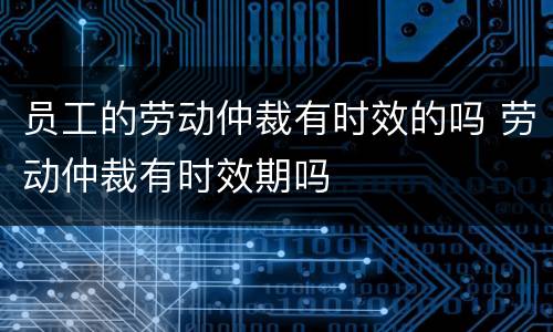 员工的劳动仲裁有时效的吗 劳动仲裁有时效期吗