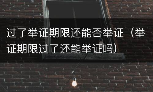 过了举证期限还能否举证（举证期限过了还能举证吗）