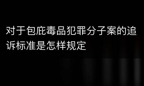 对于包庇毒品犯罪分子案的追诉标准是怎样规定