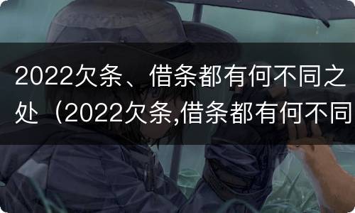 2022欠条、借条都有何不同之处（2022欠条,借条都有何不同之处呢）