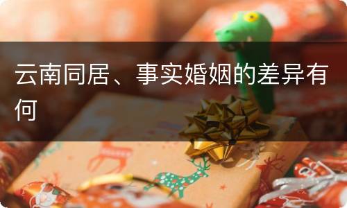 云南同居、事实婚姻的差异有何