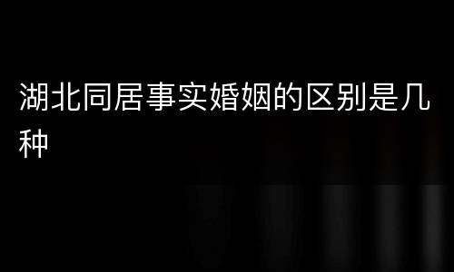 湖北同居事实婚姻的区别是几种