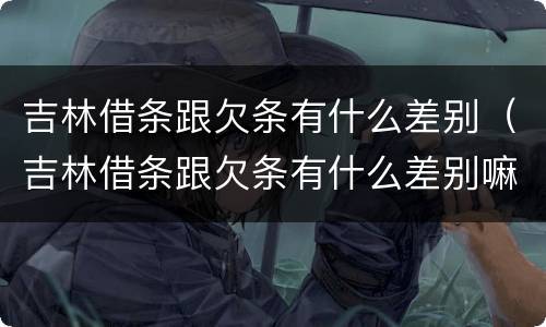 吉林借条跟欠条有什么差别（吉林借条跟欠条有什么差别嘛）